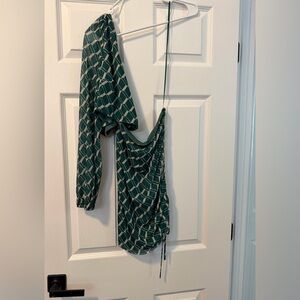 Green Geometric Patterned Dress